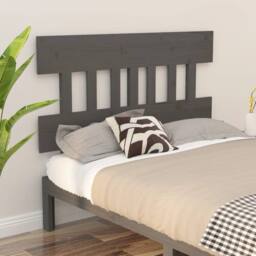 Berkfield Home Beautiful Bed Headboard Grey 203.5x3x81 cm Solid Wood Pine - thumbnail 2