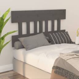 Berkfield Home Beautiful Bed Headboard Grey 203.5x3x81 cm Solid Wood Pine - thumbnail 5
