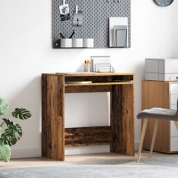Berkfield Home Writing Desk Old wood Engineered wood Standard Storage in Brown