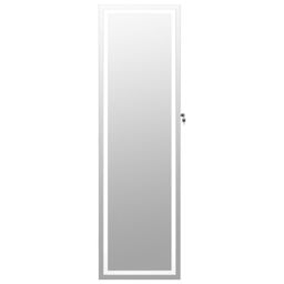 Berkfield Home Mirror Jewellery Cabinet with LED Lights Wall Mounted White - thumbnail 4