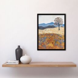 "Artery8 Colorado Countryside Floral Landscape Painting Framed Art Print - Size: W12"" x H16""" - thumbnail 4