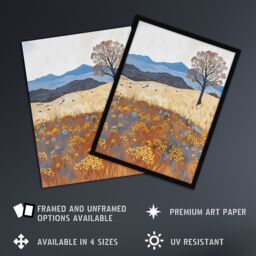 "Artery8 Colorado Countryside Floral Landscape Painting Framed Art Print - Size: W12"" x H16""" - thumbnail 2