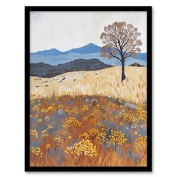 "Artery8 Colorado Countryside Floral Landscape Painting Framed Art Print - Size: W12"" x H16""" - thumbnail 1