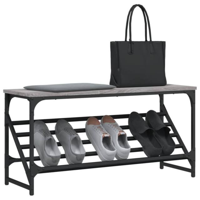 Berkfield Home Shoe Rack Grey Sonoma 90x30x45 cm Engineered Wood - Size: 90 x 30 x 45 cm - image 1