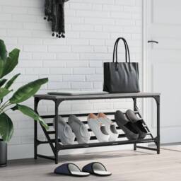 Berkfield Home Shoe Rack Grey Sonoma 90x30x45 cm Engineered Wood - Size: 90 x 30 x 45 cm - thumbnail 2