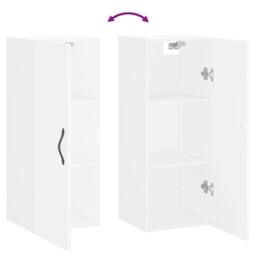 Berkfield Home Wall Mounted Cabinet White 34.5x34x90 cm Engineered Wood - thumbnail 9