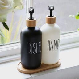 Harbour Housewares Bamboo Soap Dispenser Tray in Brown - thumbnail 6