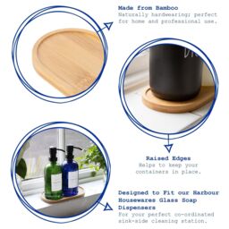 Harbour Housewares Bamboo Soap Dispenser Tray in Brown - thumbnail 2