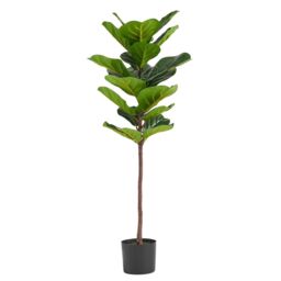 Leaf 120cm Artificial Fiddle Fig Tree Premium in Green - thumbnail 1