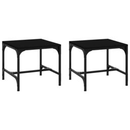 Berkfield Home Side Tables 2 pcs Black 40x40x35 cm Engineered Wood - Size: 40 x 40 x 35 cm - thumbnail 2