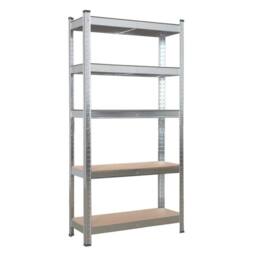 Kelvenix 5 Tier Racking Shelf Heavy Duty Garage Shelving Storage Shelves Unit in Silver - Size: 1800mm x 900mm - thumbnail 1
