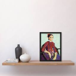 Artery8 Vincent van Gogh Framed Wall Art La Mousme Sitting on a Cane Chair - Size: A4 - thumbnail 2
