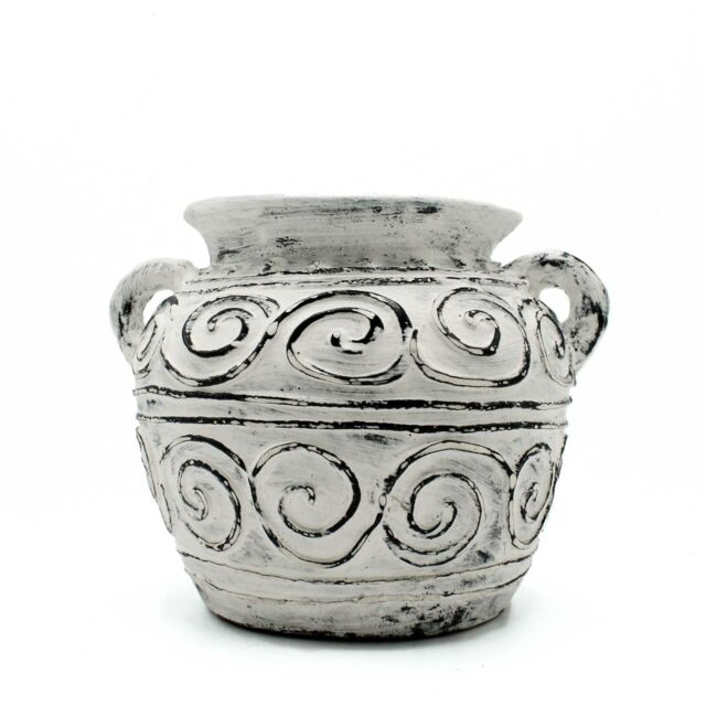 KDMD Greek Clay Plant Pot With Handles - Cream 15cm - image 1