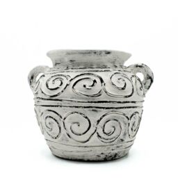 KDMD Greek Clay Plant Pot With Handles - Cream 15cm