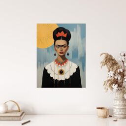 "Wee Blue Coo Wall Art Print Trendy Mexican Artist Painted Portrait Living Room - Size: W24"" x H32""" - thumbnail 4