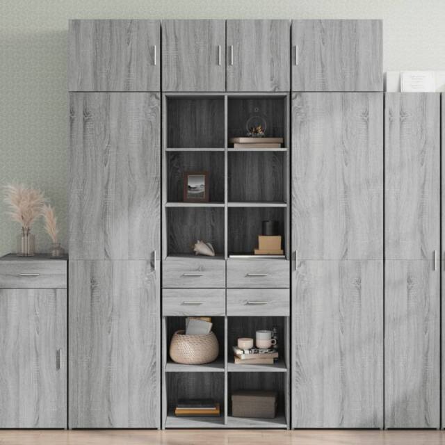 Berkfield Home Highboard Grey Sonoma 70x42.5x185 cm Engineered Wood - image 1