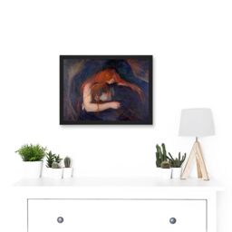 Artery8 Munch Vampire 1895 Painting Gothic Dark Artwork Framed Wall Art Print A4 in Black - thumbnail 2