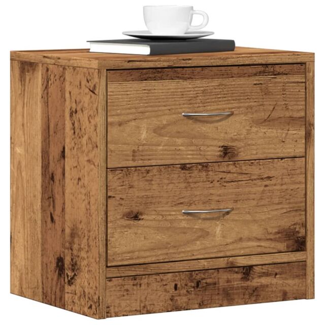 Berkfield Home Bedside Cabinet Old Wood 40x30x40 cm Engineered Wood in Brown - Size: 40 x 30 x 40 cm - image 1