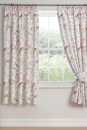 Dreams & Drapes 'Caraway' Pair of Pencil Pleat Curtains in Pink - Size: 168 cm width x 183 cm drop - thumbnail 1