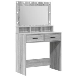 Berkfield Home Grey Sonoma Dressing Table with LED Lights - 79x41x135 cm - Size: 79 x 41 x 135 cm - thumbnail 2