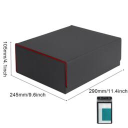Ventryn 1800+ MTG Card Deck Box PU Leather Magnetic Deck Storage in Black - thumbnail 2