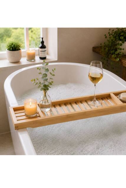 Groundlevel Bamboo Spa Wooden Bath Tray in Brown - image 1