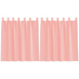 Berkfield Home Voile Curtains with Rod Pockets 2 pcs Pink - thumbnail 1