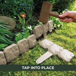 Gainsborough Pack Of 10 Dark Grey Stone Effect Lawn Edging, 2.4m Total Length in Light Sand - thumbnail 3
