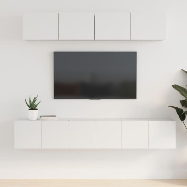 Berkfield Home 5 Piece TV Cabinet Set White Engineered Wood - image 1