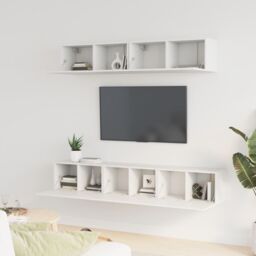 Berkfield Home 5 Piece TV Cabinet Set White Engineered Wood - thumbnail 3
