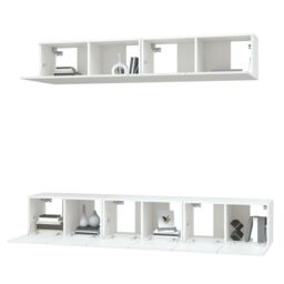 Berkfield Home 5 Piece TV Cabinet Set White Engineered Wood - thumbnail 4
