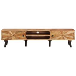 Berkfield Home TV Cabinet 145x35x35 cm Solid Acacia Wood in Brown - Size: 145 x 35 x 35 cm - thumbnail 2