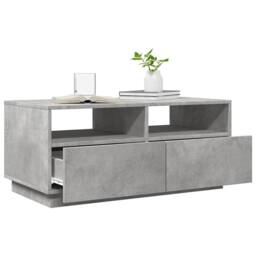 Berkfield Home Modern Coffee Table with LED Lights Concrete Grey 90x49x40 cm - Size: 90 x 49 x 40 cm - thumbnail 4
