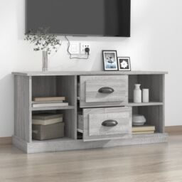 Berkfield Home TV Cabinet Grey Sonoma 99.5x35.5x48 cm Engineered Wood - thumbnail 3