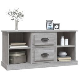 Berkfield Home TV Cabinet Grey Sonoma 99.5x35.5x48 cm Engineered Wood - thumbnail 4