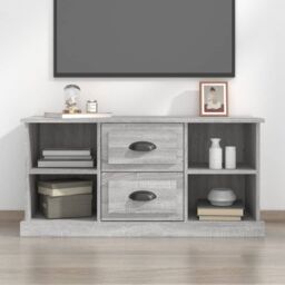 Berkfield Home TV Cabinet Grey Sonoma 99.5x35.5x48 cm Engineered Wood - thumbnail 1