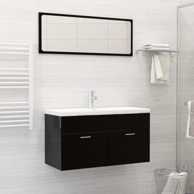Berkfield Home Built-in Basin with Faucet 91x39x18 cm Ceramic White - Size: 91 x 39 x 18 cm - image 1