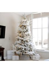 H&O Direct 2m Christmas White Feather Garland for Christmas Tree Bouquet Decoration - thumbnail 2