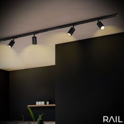 BRILONER Black Starter Set 4xGU10 Max 9W Requires Bulb LED Rail System - thumbnail 9