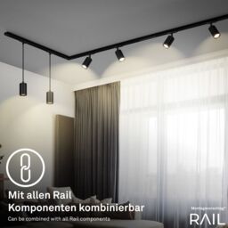 BRILONER Black Starter Set 4xGU10 Max 9W Requires Bulb LED Rail System - thumbnail 6