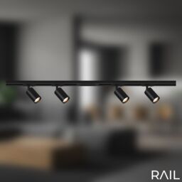 BRILONER Black Starter Set 4xGU10 Max 9W Requires Bulb LED Rail System - thumbnail 2