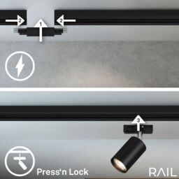 BRILONER Black Starter Set 4xGU10 Max 9W Requires Bulb LED Rail System - thumbnail 4