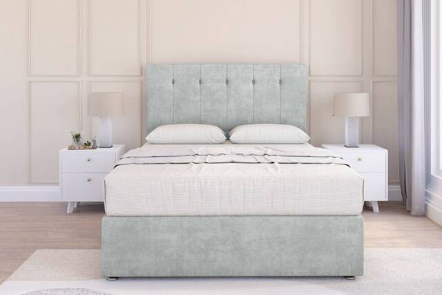 "Sloomy Highbury Naples Divan Set 4 Drawers-26"" Headboard in Silver - Size: Double" - image 1