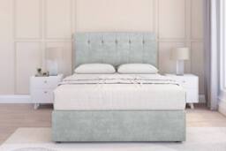 "Sloomy Highbury Naples Divan Set 4 Drawers-26"" Headboard in Silver - Size: Double" - thumbnail 1