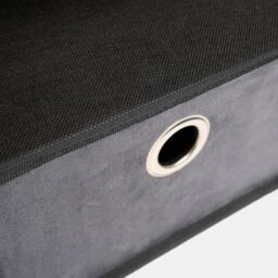 OHS Storage Cube Unit 6 Draw Ottoman Space Saving Velvet Chest Shoe Organiser in Charcoal - thumbnail 2