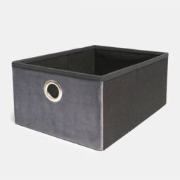 OHS Storage Cube Unit 6 Draw Ottoman Space Saving Velvet Chest Shoe Organiser in Charcoal - thumbnail 7