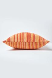Homescapes Cotton Chenille Tie Dye Cushion Cover in Pale Orange - Size: 60 cm x 60 cm - thumbnail 2