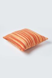 Homescapes Cotton Chenille Tie Dye Cushion Cover in Pale Orange - Size: 60 cm x 60 cm - thumbnail 3
