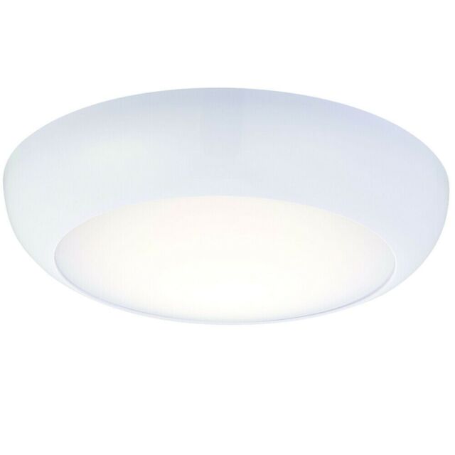 Loops Round LED Bulkhead Ceiling Light 12W Cool White IP65 Gloss White Bathroom Lamp - image 1