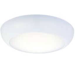 Loops Round LED Bulkhead Ceiling Light 12W Cool White IP65 Gloss White Bathroom Lamp - thumbnail 1